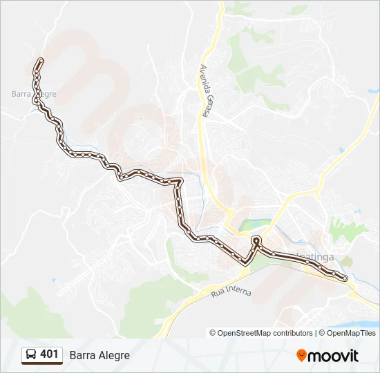 Mapa de 401 de autobús
