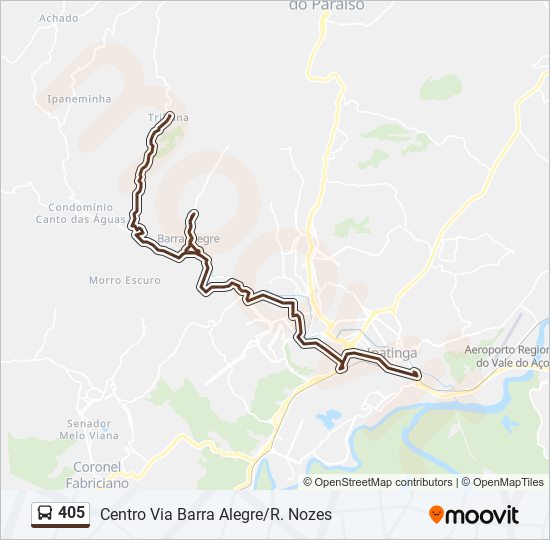 Mapa de 405 de autobús