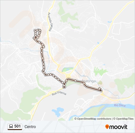 501 bus Line Map