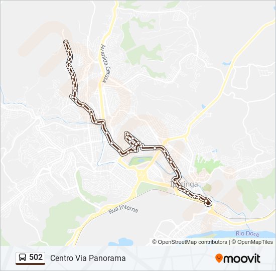 502 bus Line Map