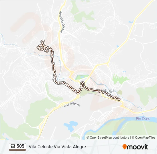 505 Bus Line Map