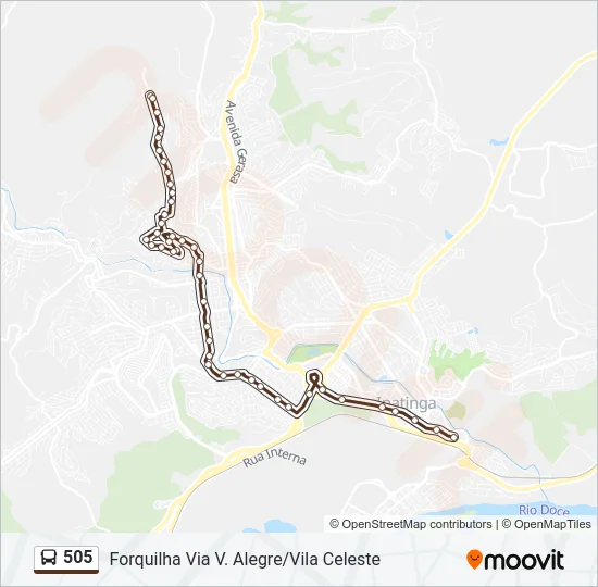 505 Bus Line Map