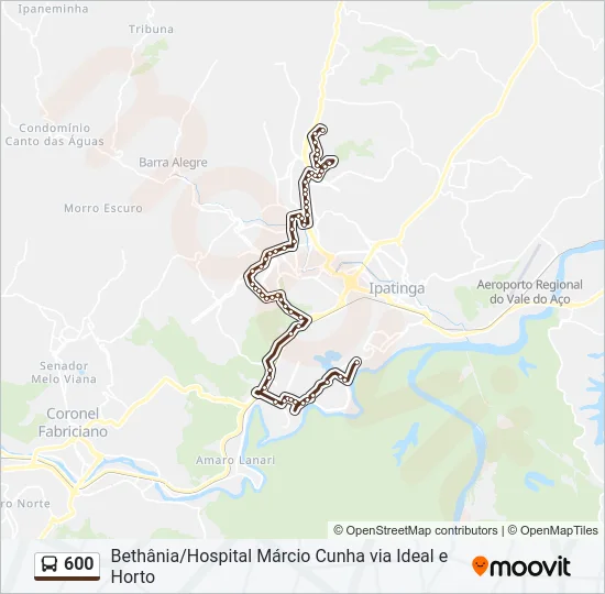 600 Bus Line Map