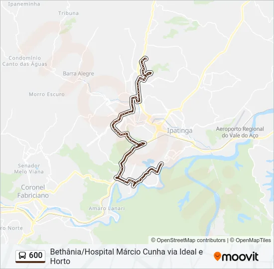 600 Bus Line Map
