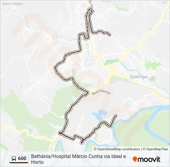 600 Bus Line Map