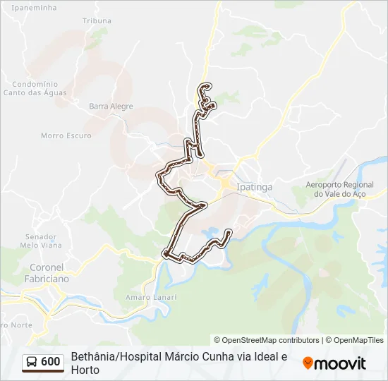 600 Bus Line Map