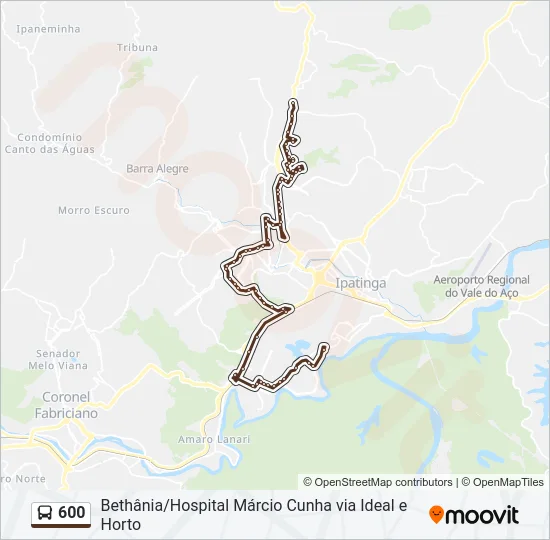 600 Bus Line Map