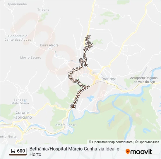 600 Bus Line Map