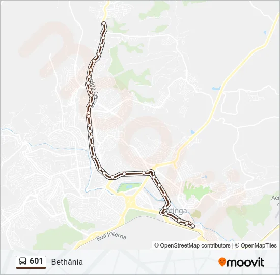 601 Bus Line Map