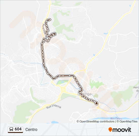 Mapa da linha 604 de ônibus