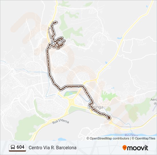 Mapa da linha 604 de ônibus