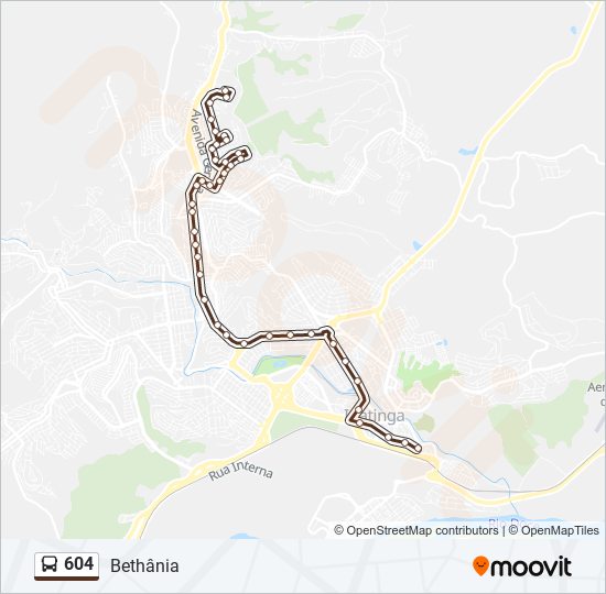 604 bus Line Map