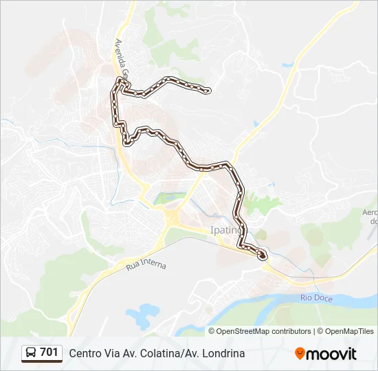 Mapa de 701 de autobús