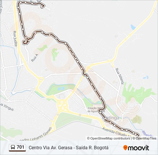 Mapa de 701 de autobús