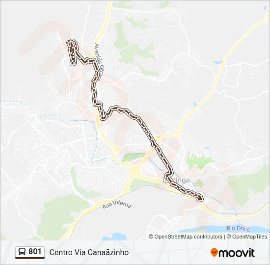 801 Bus Line Map