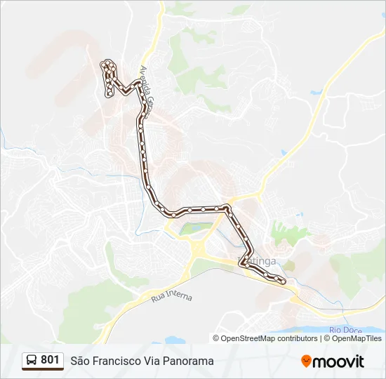 801 Bus Line Map