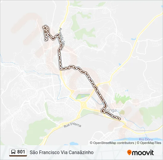 801 Bus Line Map