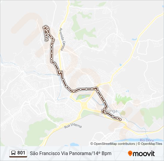 801 Bus Line Map