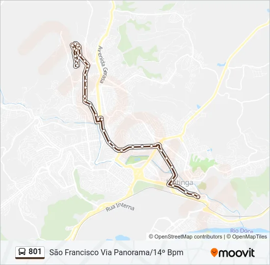 801 Bus Line Map