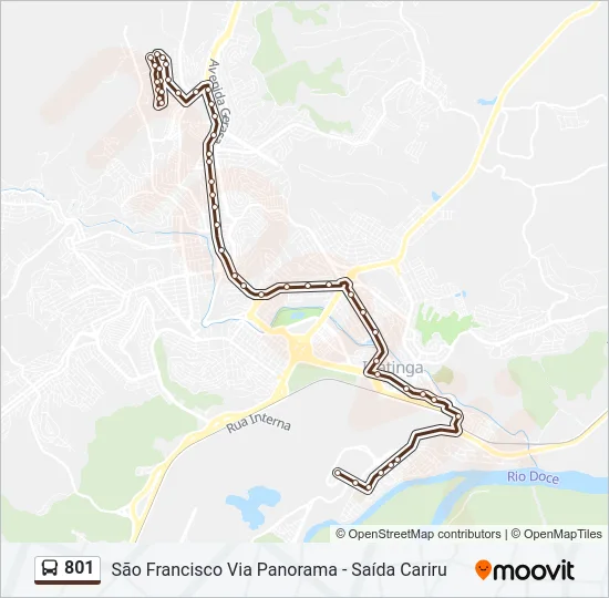 801 Bus Line Map