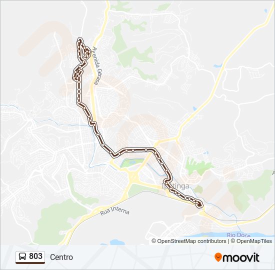 Mapa de 803 de autobús