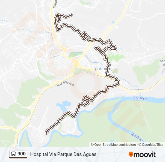 Mapa da linha 900 de ônibus