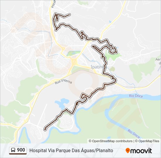 Mapa da linha 900 de ônibus