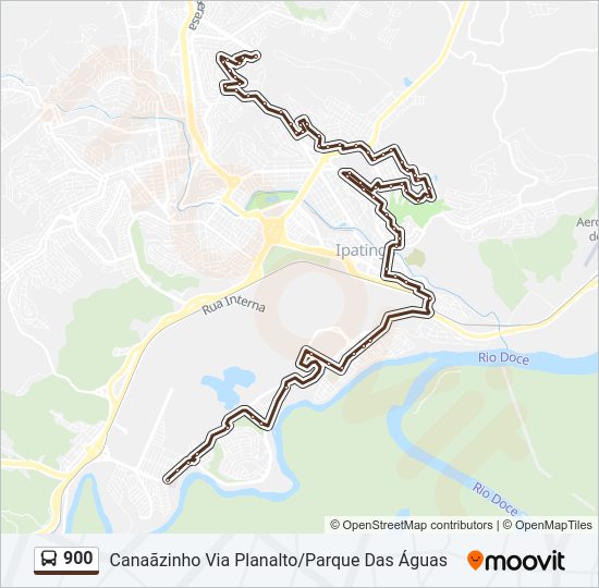 Mapa da linha 900 de ônibus