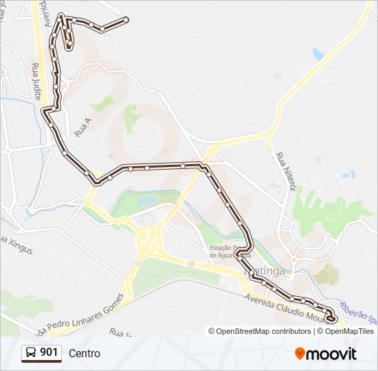 Mapa de 901 de autobús