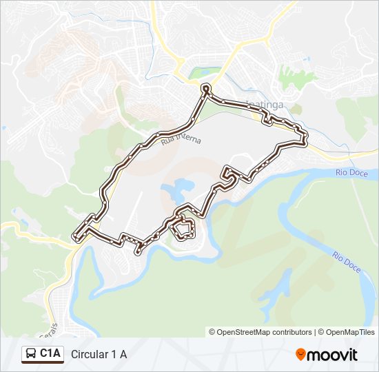 Rota da linha c1a horários paradas e mapas Circular 1 A  