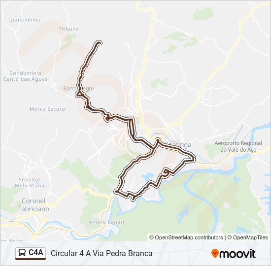 Mapa da linha C4A de ônibus