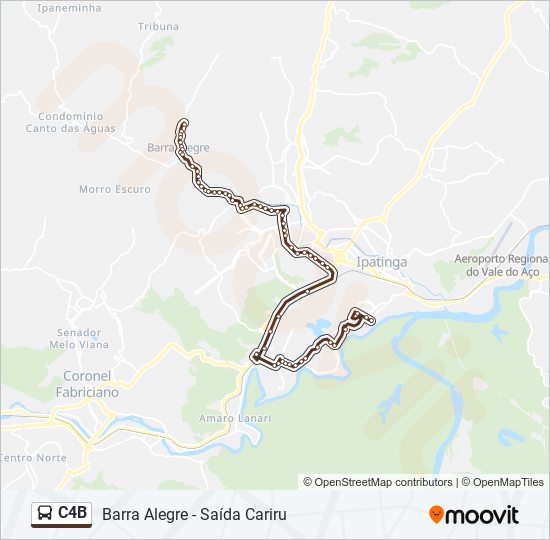 Mapa da linha C4B de ônibus