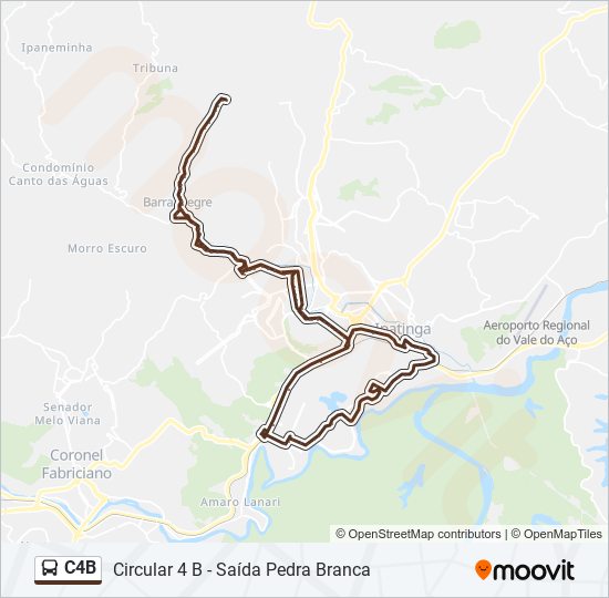 Mapa da linha C4B de ônibus