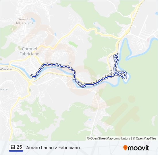 25 Bus Line Map