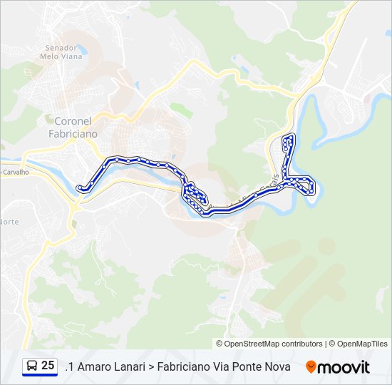 25 Bus Line Map