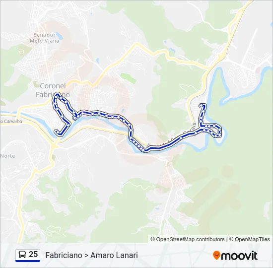 25 Bus Line Map