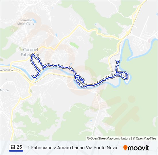 25 Bus Line Map