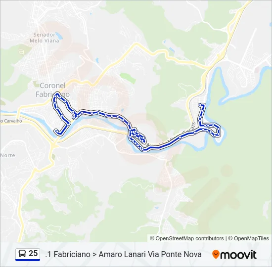 25 Bus Line Map