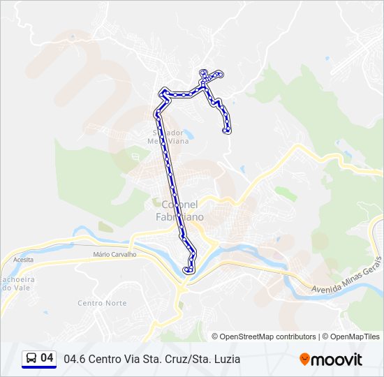 Mapa da linha 04 de ônibus