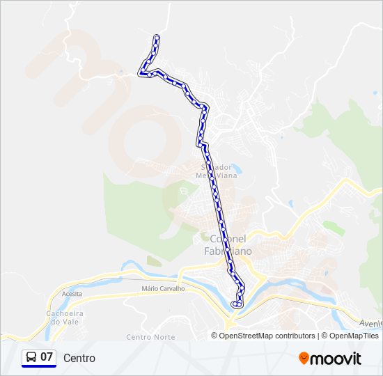 Mapa da linha 07 de ônibus