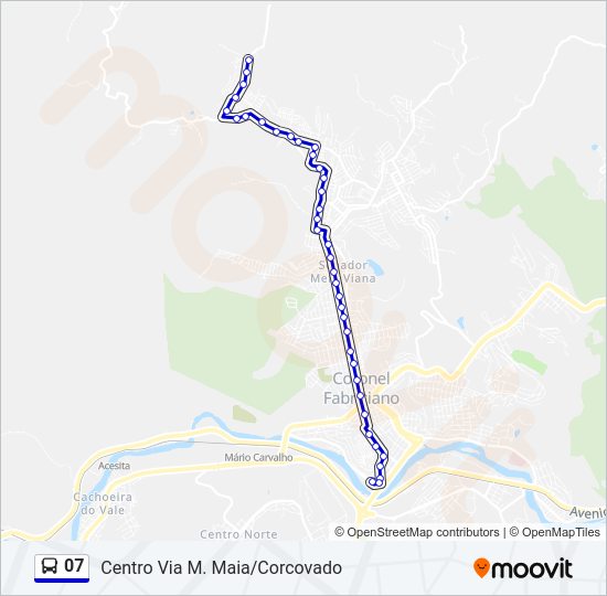 Mapa da linha 07 de ônibus