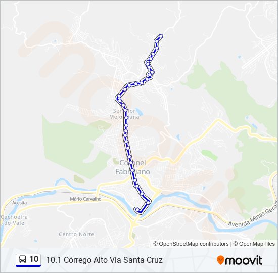 Rota da linha 10 hor rios paradas e mapas 10.1 C rrego Alto