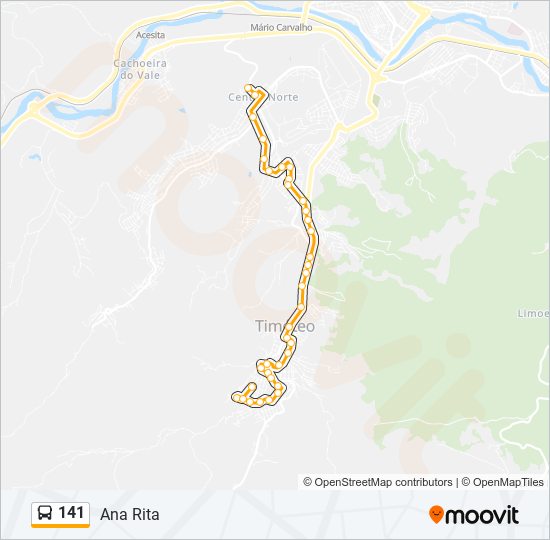 Mapa de 141 de autobús