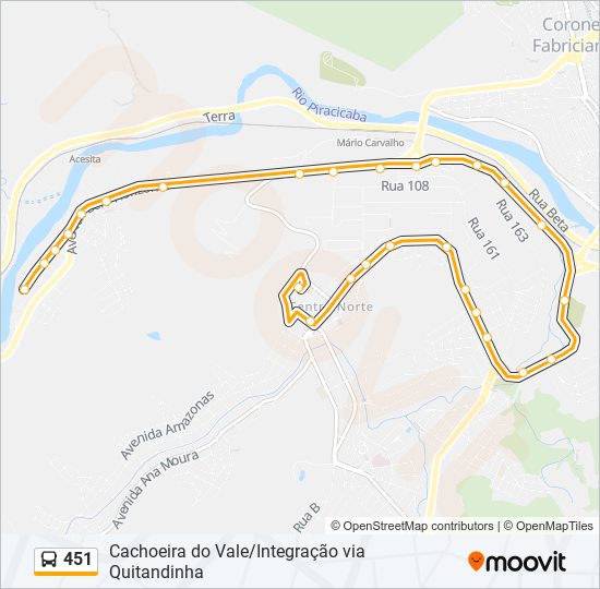 Mapa de 451 de autobús