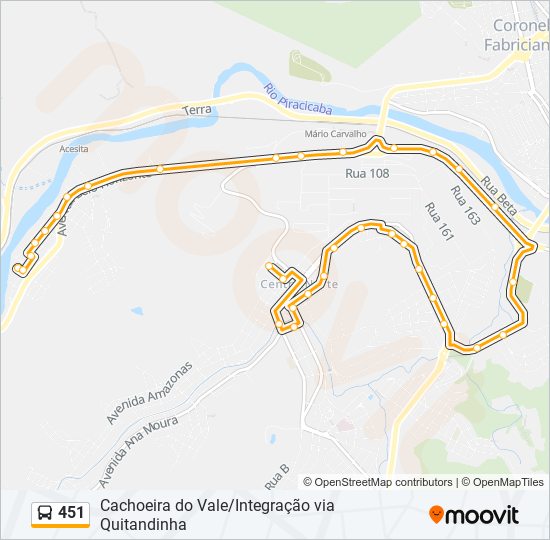 Mapa de 451 de autobús