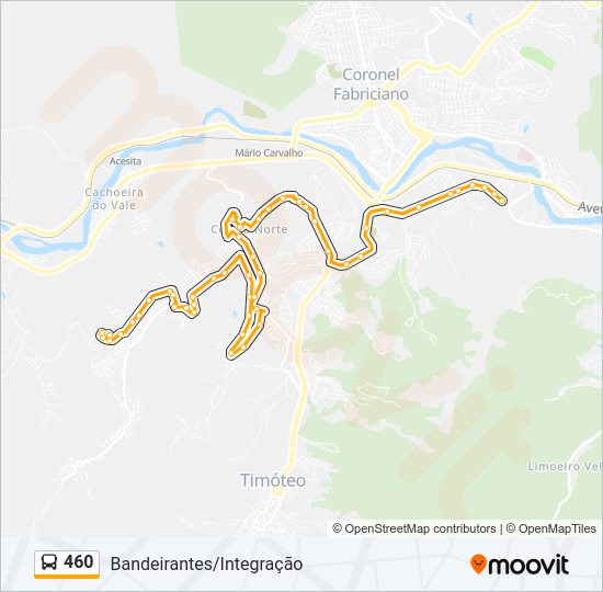 Mapa da linha 460 de ônibus