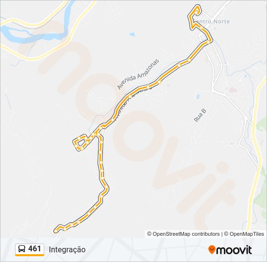 Mapa da linha 461 de ônibus