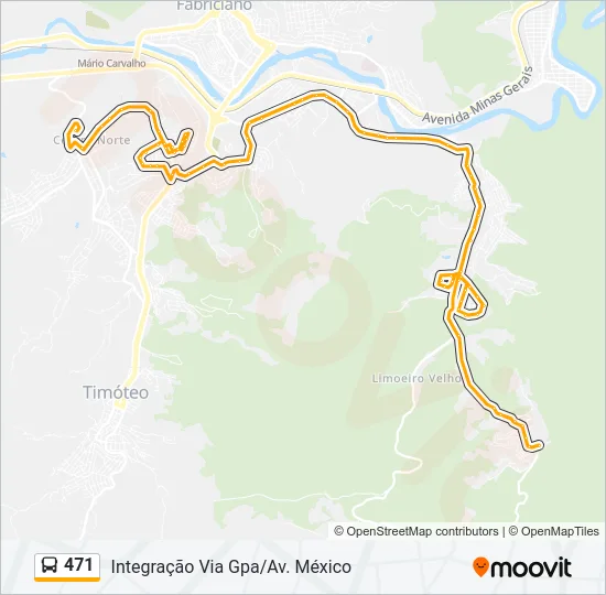 471 Bus Line Map