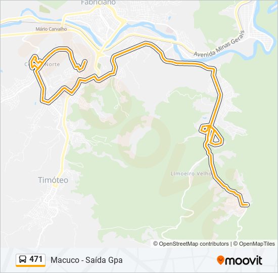 471 bus Line Map