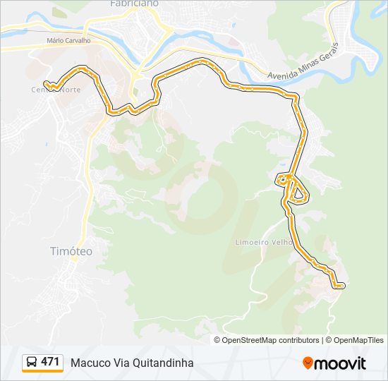 Mapa de 471 de autobús